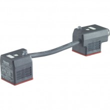 Double mating connectors for valves with two solenoids and connector “K4”, with indicator light and line connection M12 x 1 3P Z60L