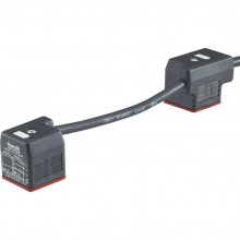 Double mating connectors for valves with two solenoids and connector “K4”, with indicator light, with assembled connection line, cable shielded 3P Z61L +