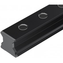 Roller guide rails SNS, Resist CR II, black finish, hard chrome plated, with plastic mounting hole plugs R1845 .1. ..